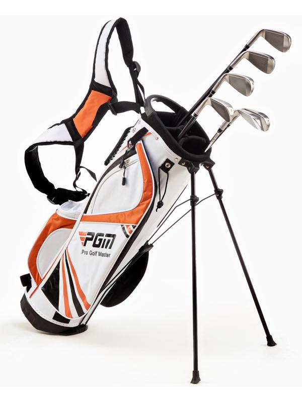 Сумка для гольфа PGM, для клюшек, отверстия 19х28 см, нейлон. оранжевая