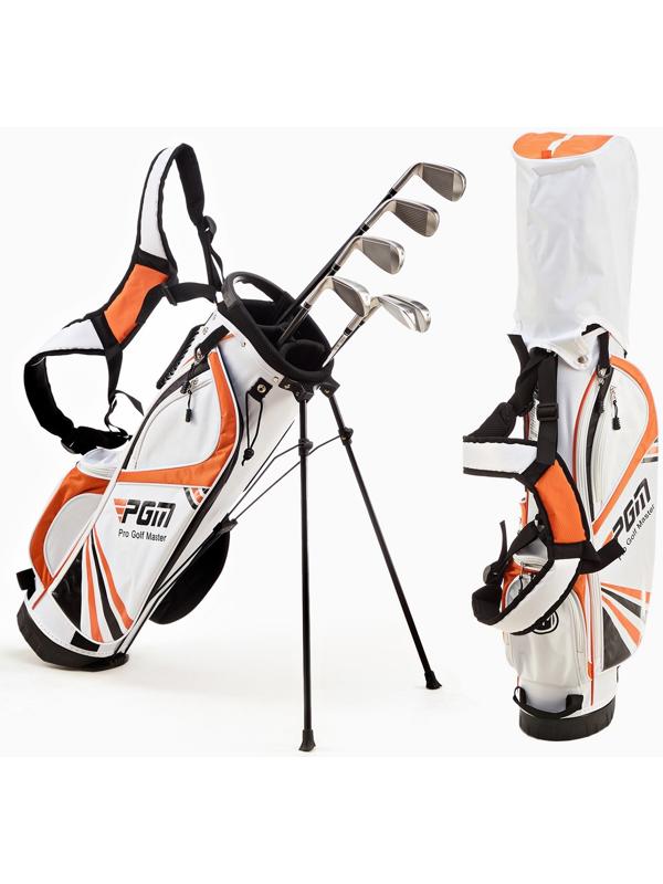 Сумка для гольфа PGM, для клюшек, отверстия 19х28 см, нейлон. оранжевая