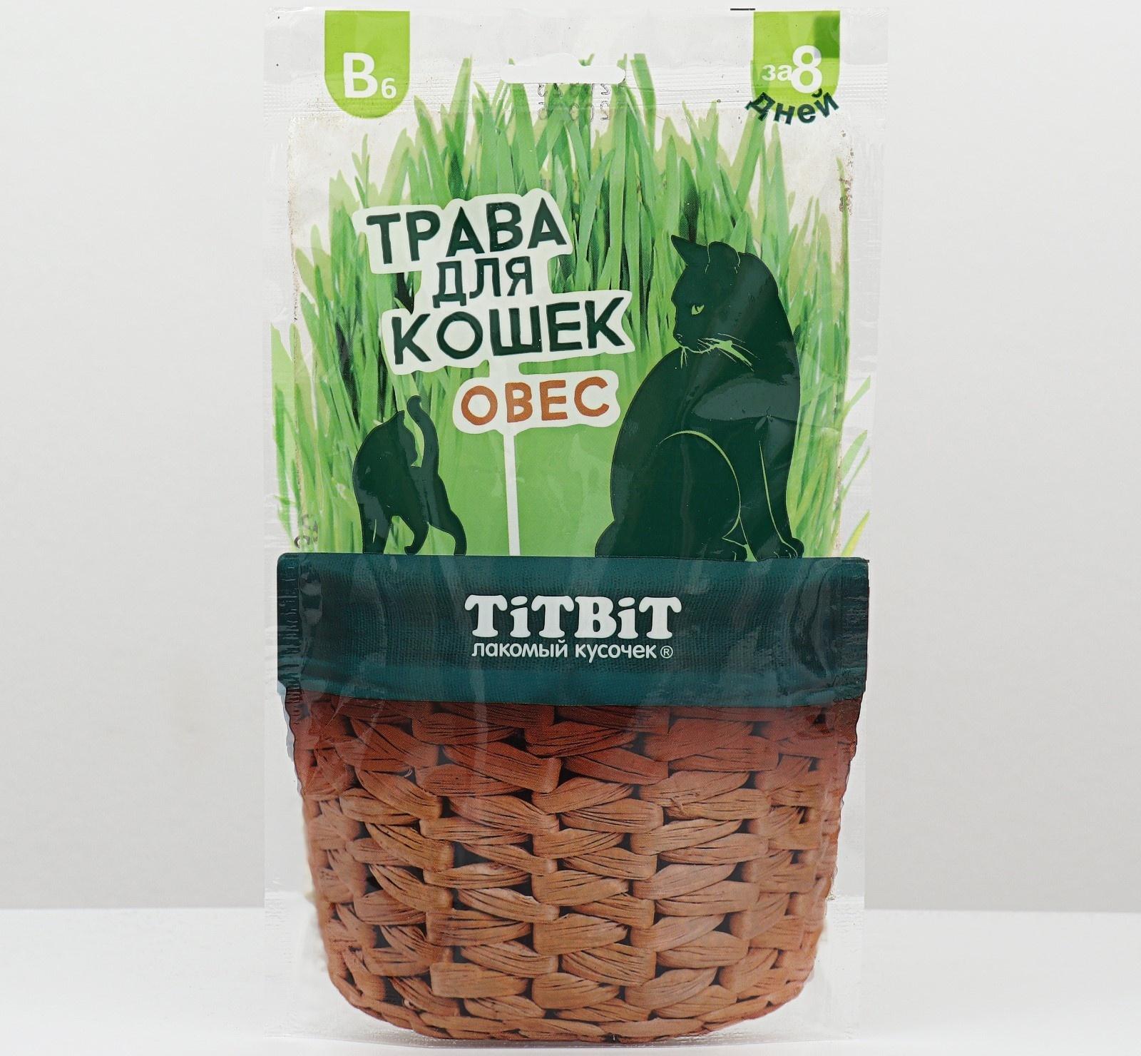 Трава Titbit для кошек, овес, 60 г