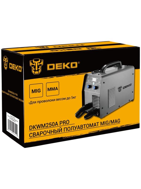 Сварочный полуавтомат DEKO DKWM250A PRO, MIG/MAG, 250А, 220 В, 7 кВт, возд.охлаждение