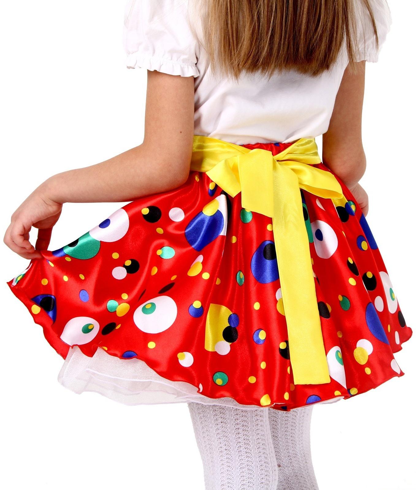 Карнавальная юбка для вечеринки красная в горох, повязка, рост 98-104 см