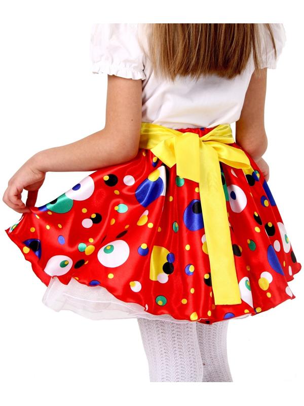 Карнавальная юбка для вечеринки красная в горох, повязка, рост 98-104 см