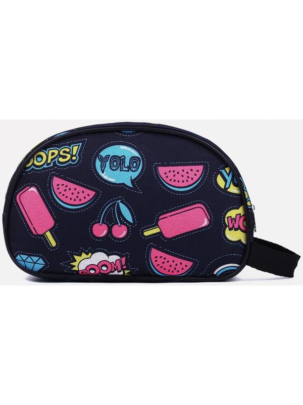 Косметичка дорожная на молнии, с ручкой, цвет чёрный