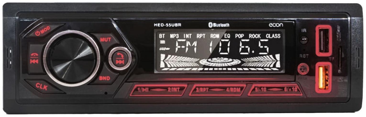Автомагнитола MP3/WMA HED-55UBR, 50 Вт, USB, Bluetooth, AUX