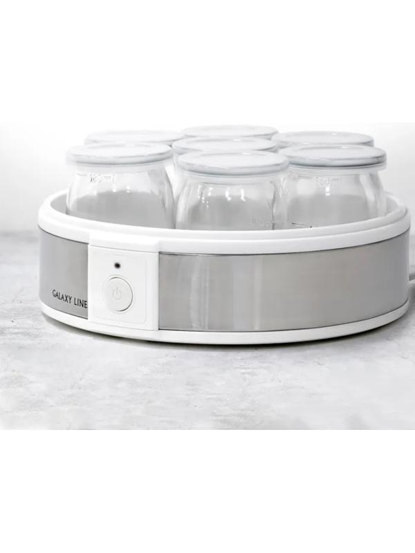 Йогуртница Galaxy GL 2698, 30 Вт, 180 мл, 7 ёмкостей, стекло, бело-серая