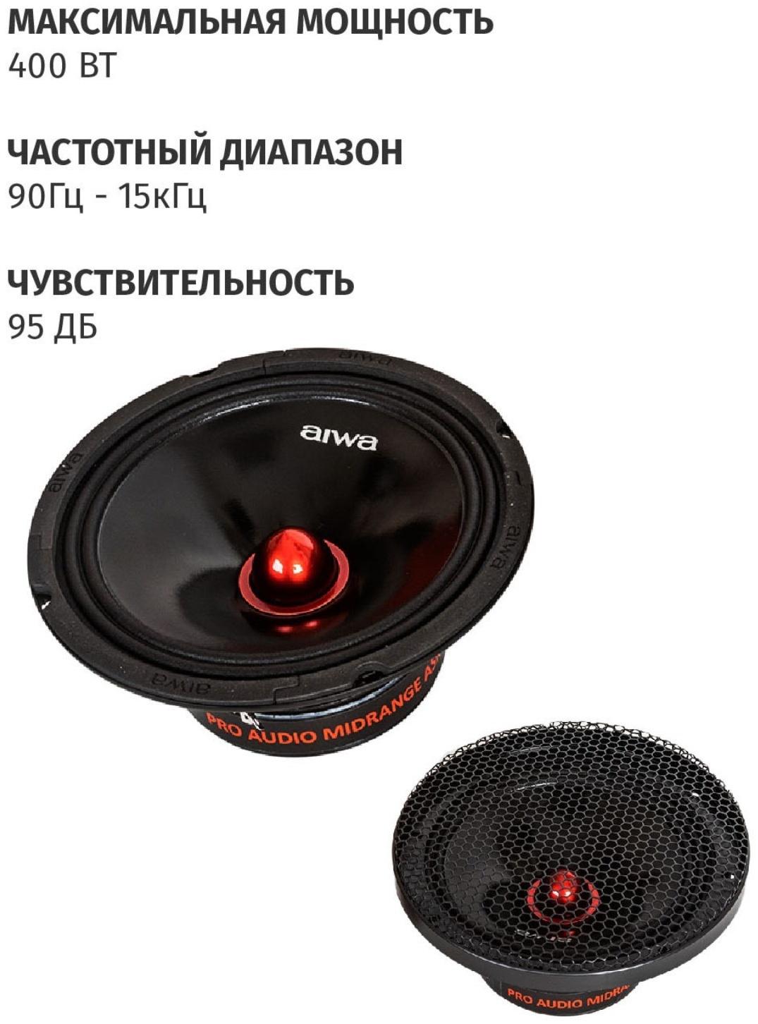 Акустическая система AIWA ASM-8008PRO, d=20,3 см, 400 Вт, набор 2 шт