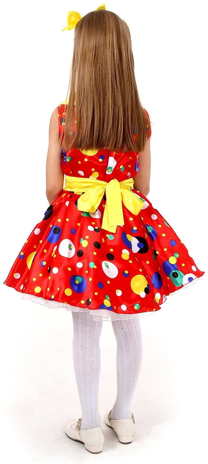 Карнавальный костюм «Стиляги 1», платье красное в горох, повязка, р. 30, рост 110-116 см