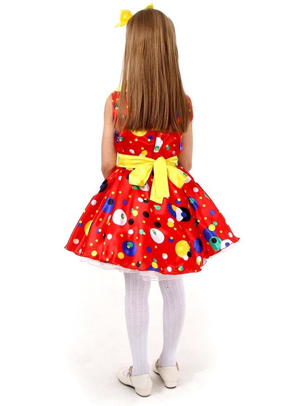 Карнавальный костюм «Стиляги 1», платье красное в горох, повязка, р. 30, рост 110-116 см