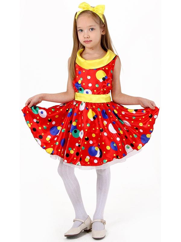 Карнавальный костюм «Стиляги 1», платье красное в горох, повязка, р. 36, рост 140 см