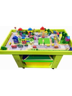 Игровой стол для самостоятельной деятельности, 1000×550×610 мм, цвет зелёный/разноцветный
