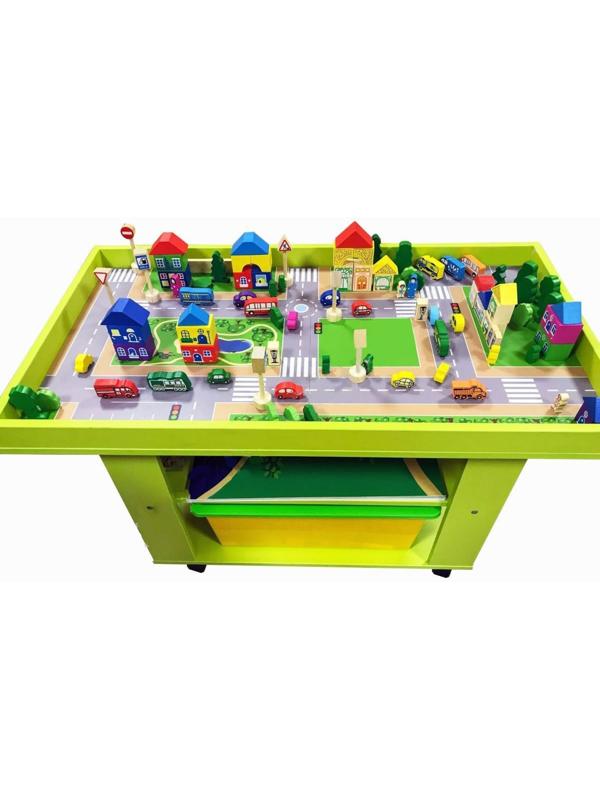 Игровой стол для самостоятельной деятельности, 1000×550×610 мм, цвет зелёный/разноцветный