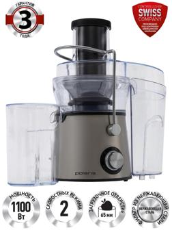 Соковыжималка Polaris PEA 1142A, центробежная, 1100 Вт, 0.5/1.4 л, 21000 об/мин, серебристая