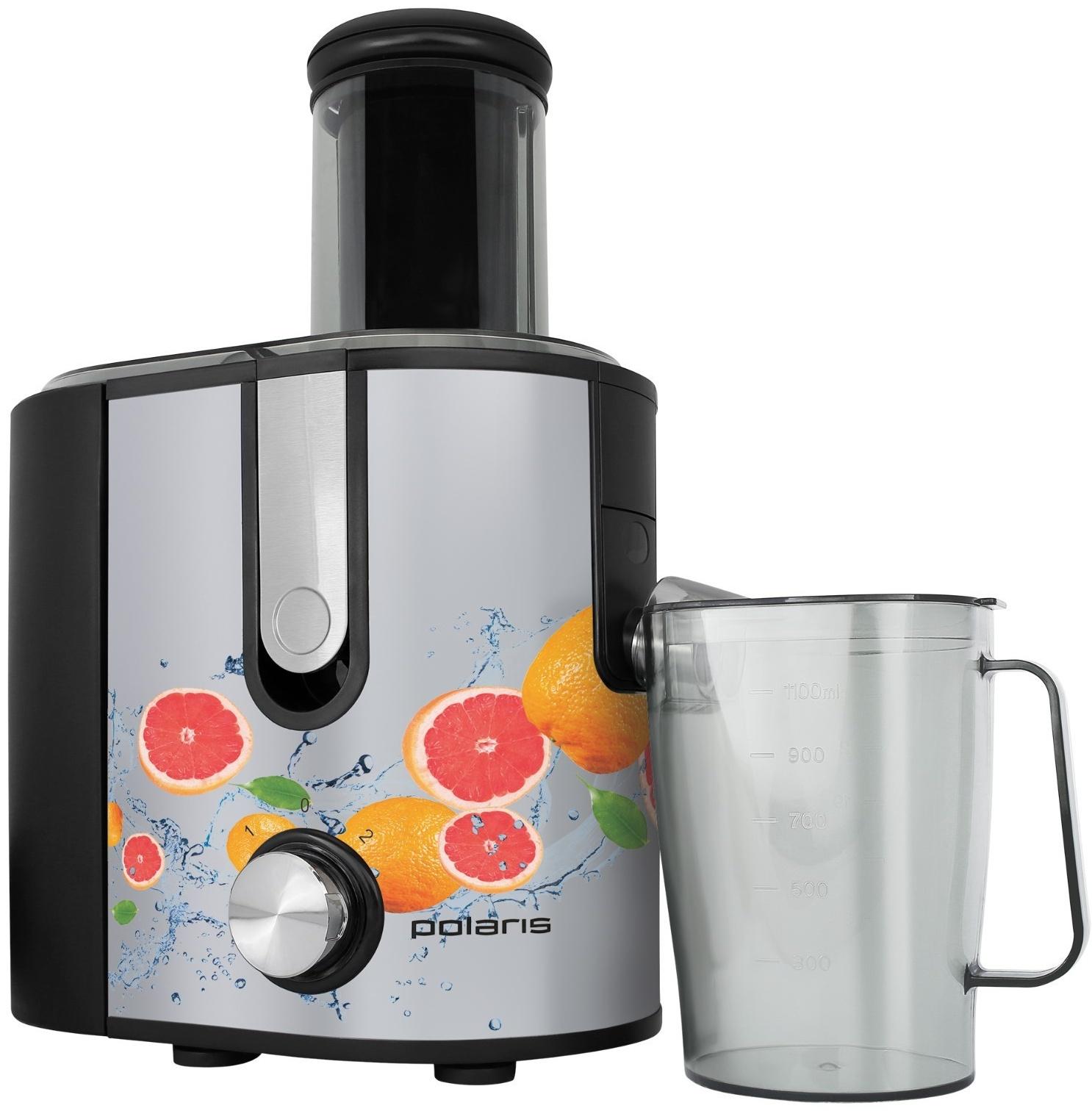Соковыжималка Polaris PEA 1241A, центробежная, 1200 Вт, 1.1/2.7 л, 21000 об/мин, серебристая