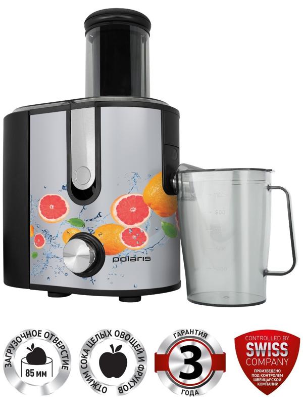 Соковыжималка Polaris PEA 1241A, центробежная, 1200 Вт, 1.1/2.7 л, 21000 об/мин, серебристая