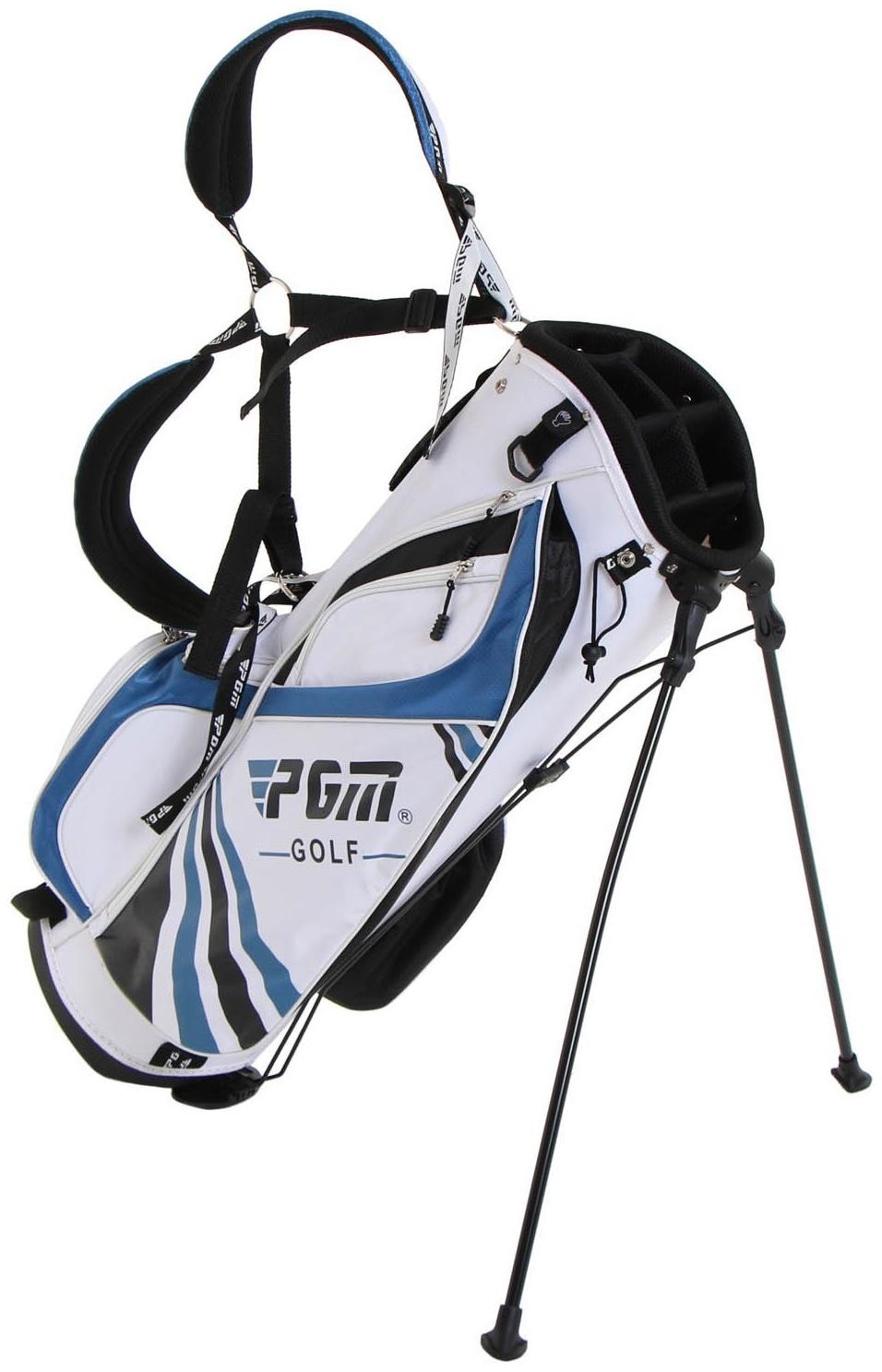 Сумка для гольфа PGM, детская, для 13 клюшек, 3 отверстия 24х18 см, нейлон, синяя