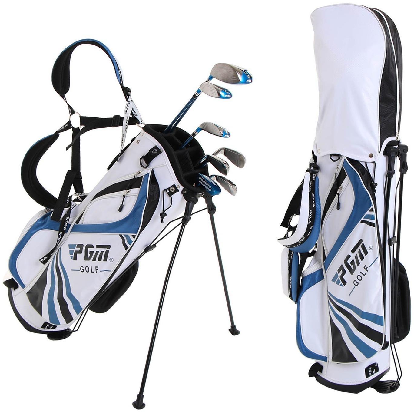 Сумка для гольфа PGM, детская, для 13 клюшек, 3 отверстия 24х18 см, нейлон, синяя