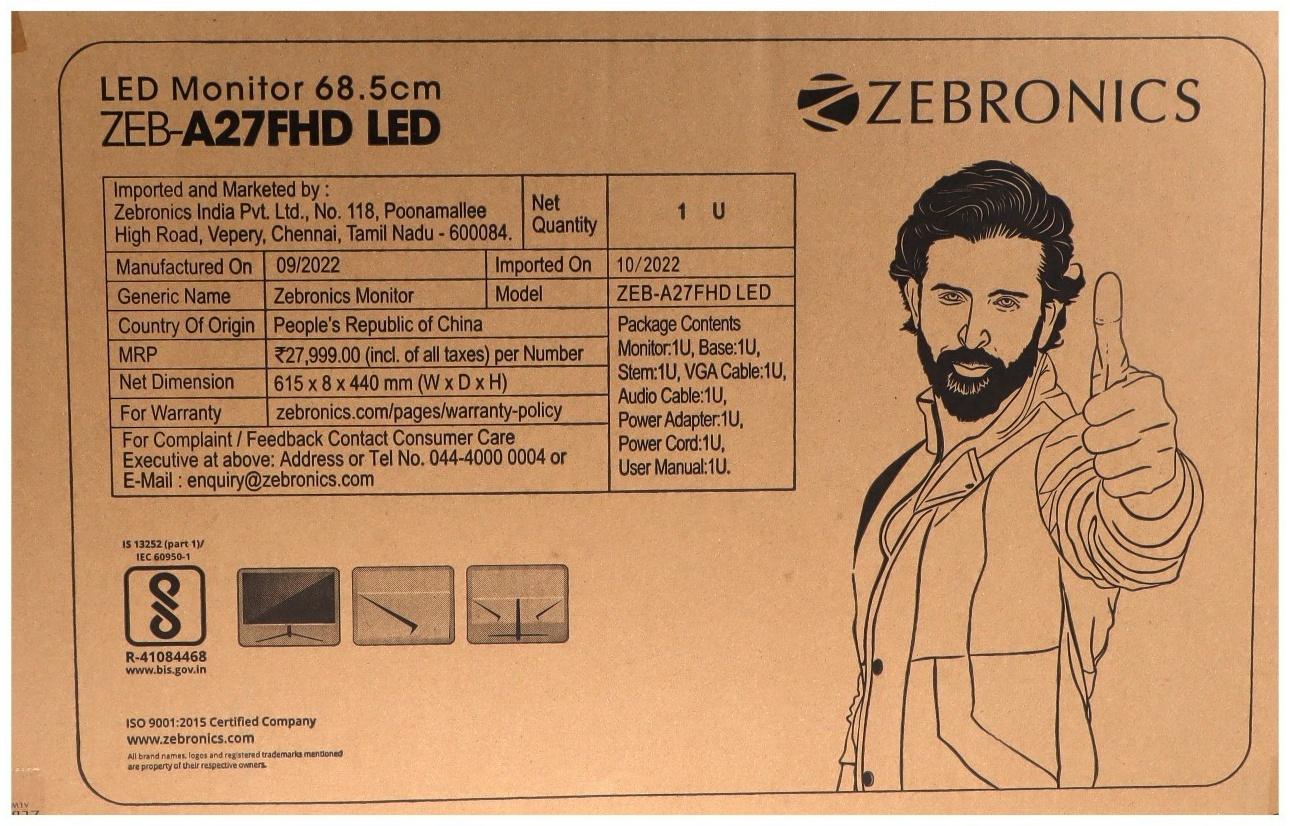 Монитор ZEBRONICS A27, 27
