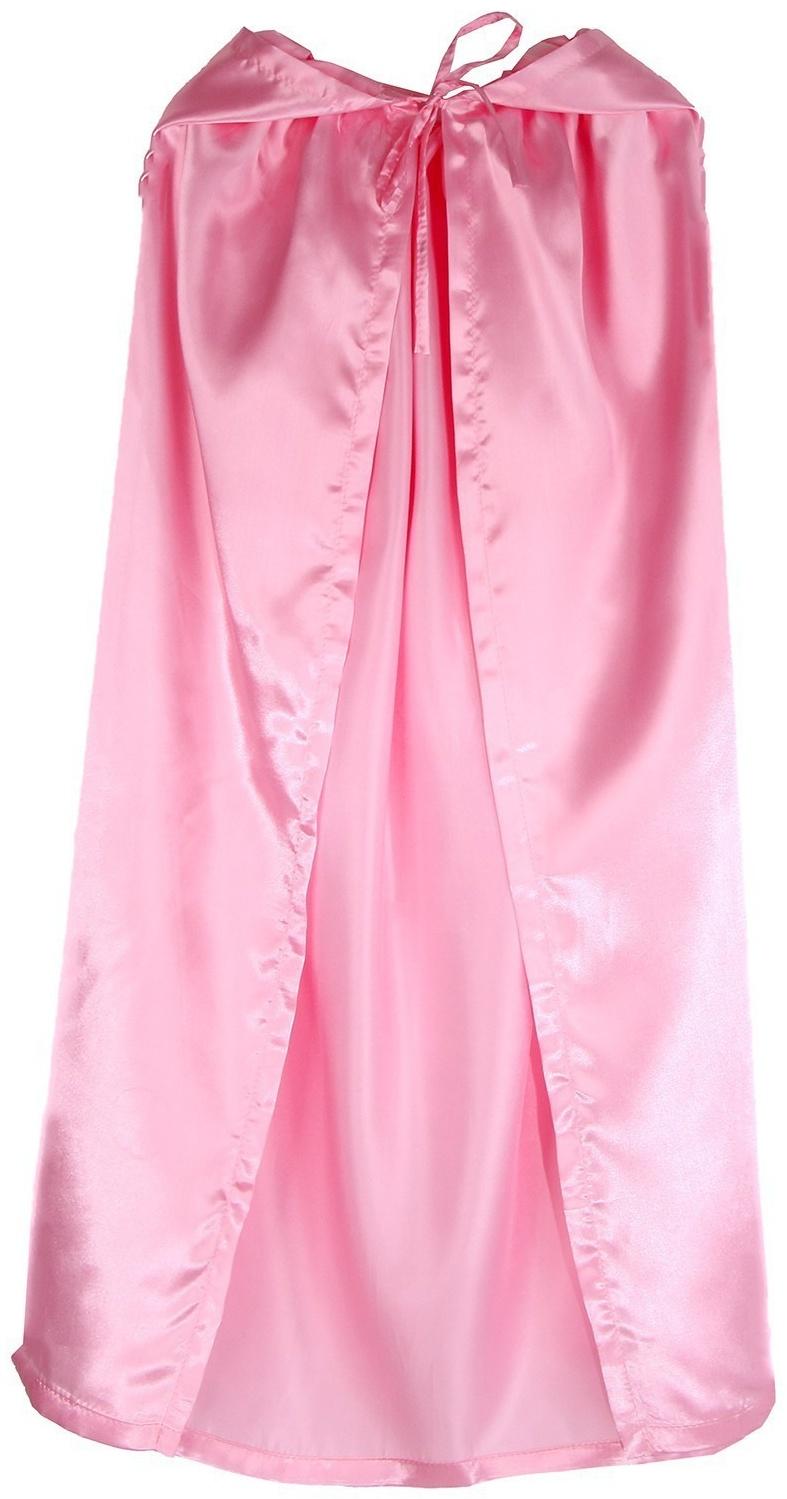 Карнавальный плащ взрослый, атлас, цвет розовый, длина 120см