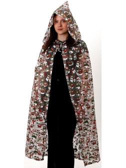 Карнавальный плащ взрослый «Снеговики», органза, длина 120 см