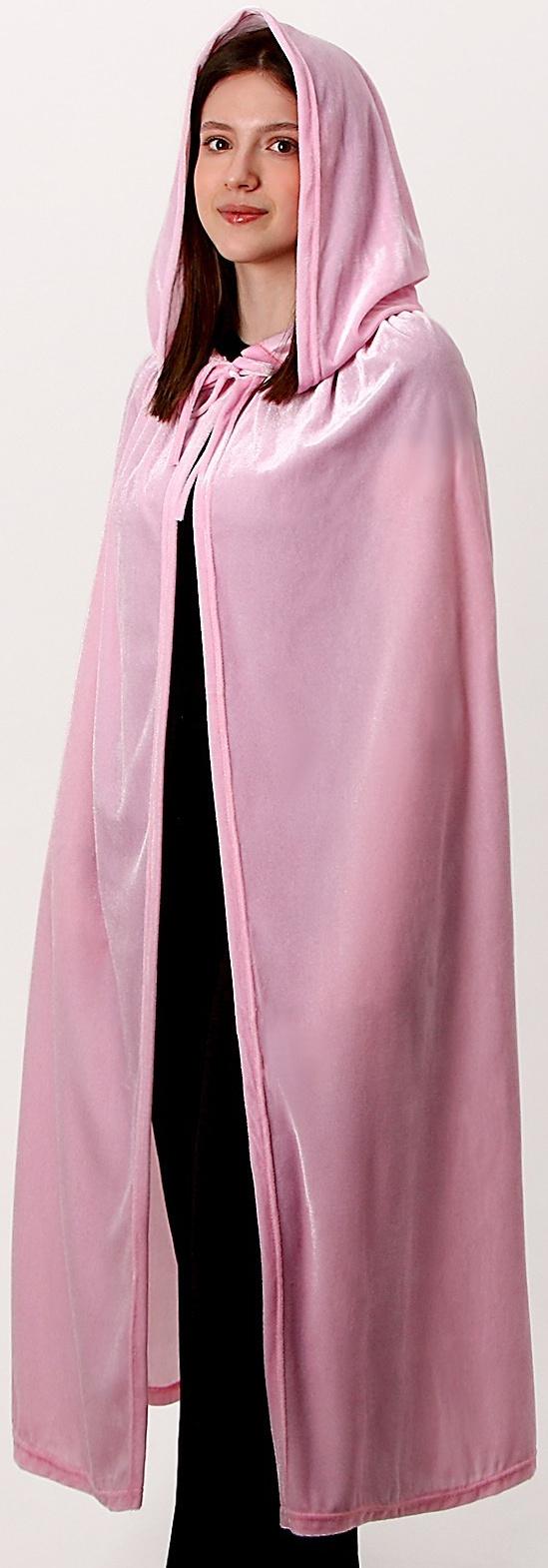 Карнавальный плащ взрослый, плюш, цвет розовый, длина 120 см