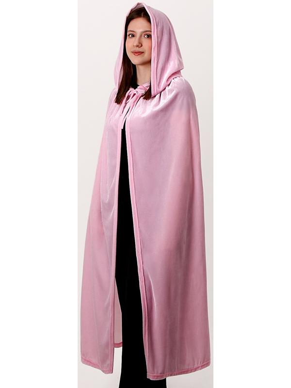 Карнавальный плащ взрослый, плюш, цвет розовый, длина 120 см