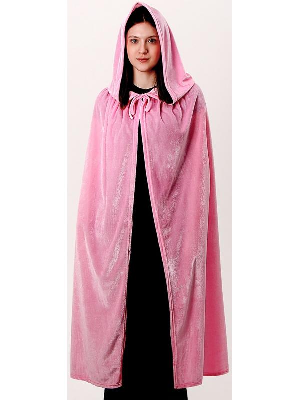 Карнавальный плащ взрослый, плюш, цвет розовый, длина 115 см