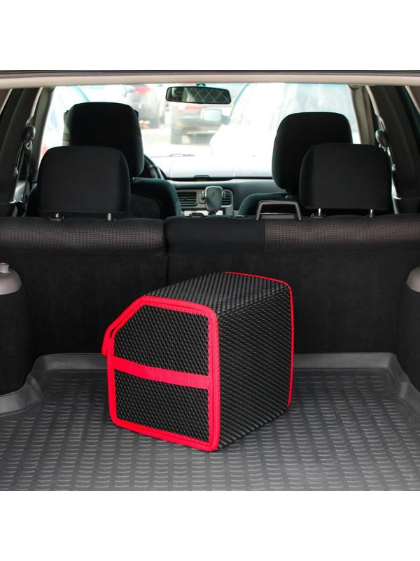 Органайзер саквояж в багажник автомобиля, из EVA-материала, 30 см, красный кант