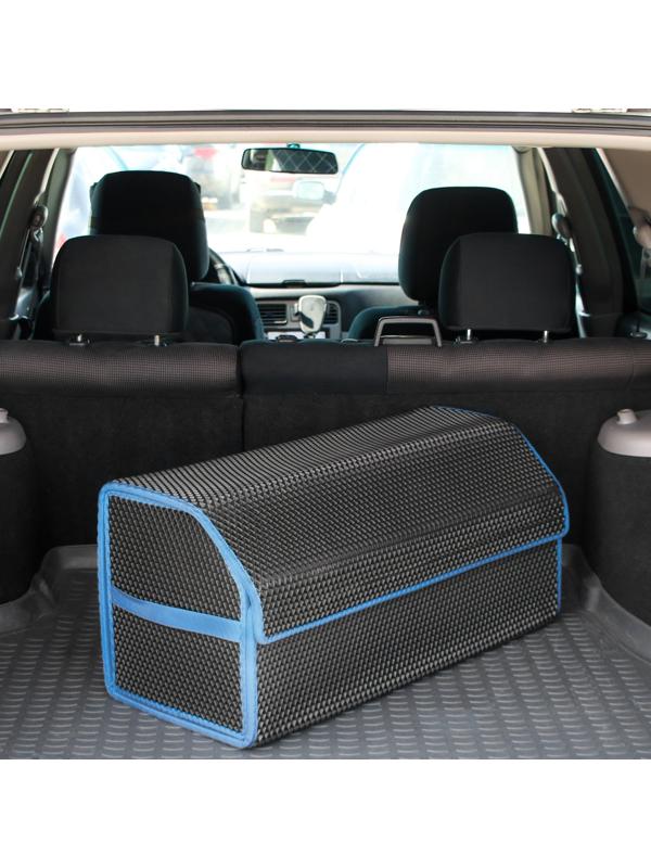 Органайзер саквояж в багажник автомобиля, из EVA-материала, 70 см, синий кант