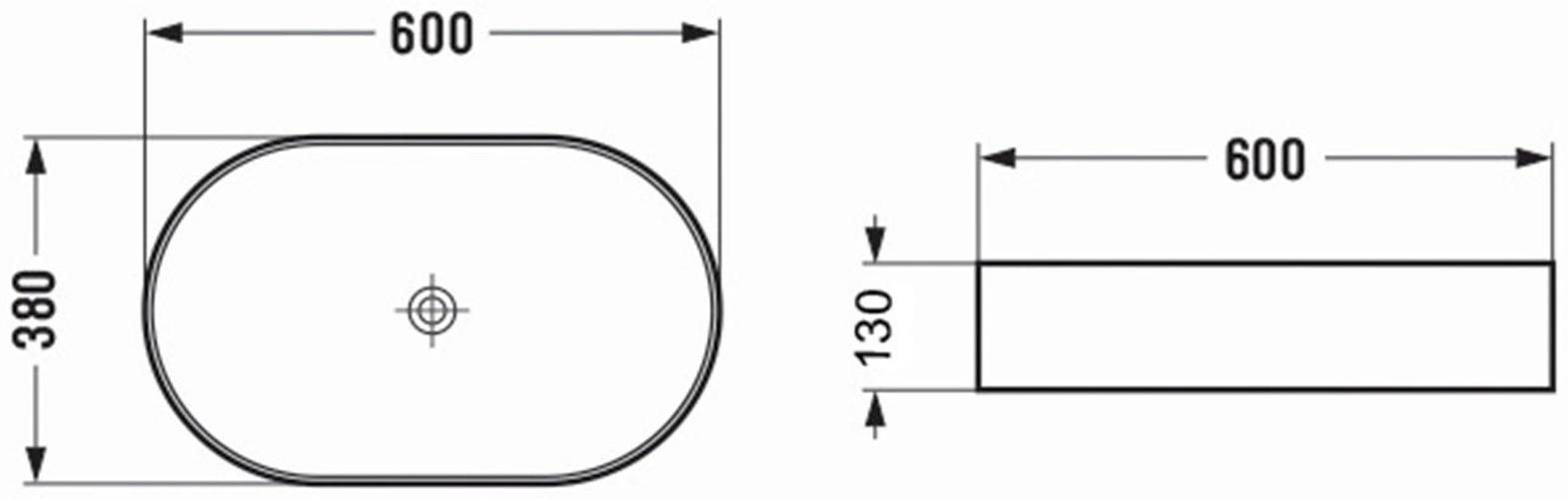 Раковина Azario AZ-78330D, накладная, 60х38х13 см, фаянс, цвет белый