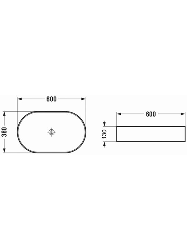 Раковина Azario AZ-78330D, накладная, 60х38х13 см, фаянс, цвет белый