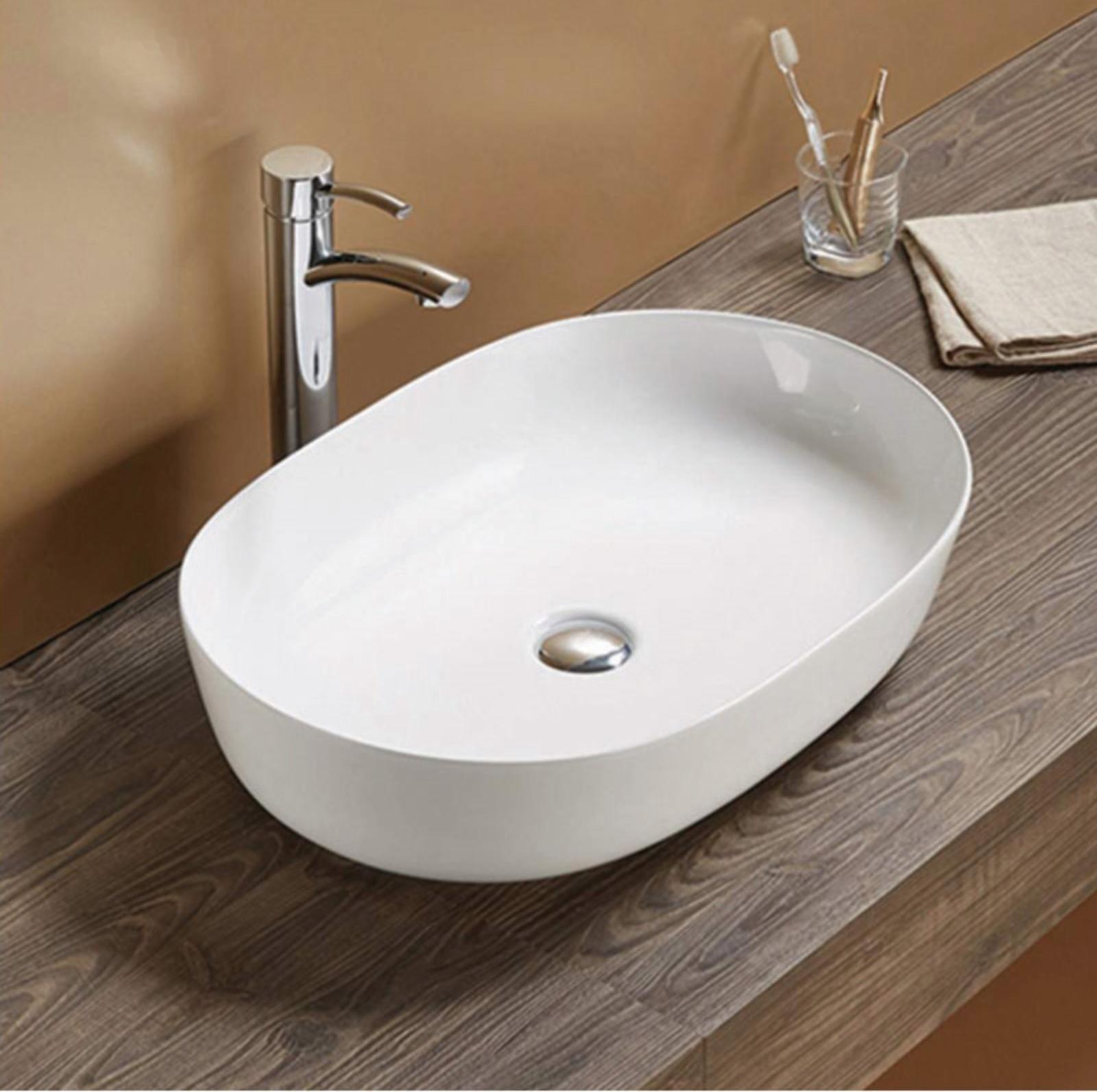 Раковина накладная Azario AZ-2143P 60*40*14,5 см, глянец, белая