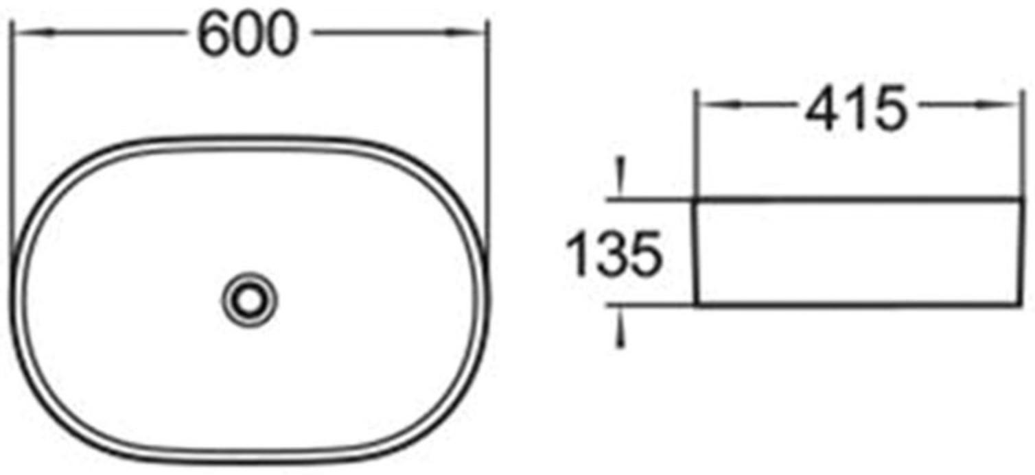 Раковина накладная Azario AZ-2143P 60*40*14,5 см, глянец, белая