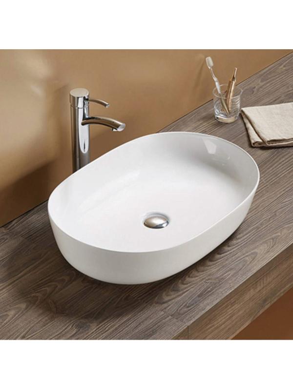 Раковина накладная Azario AZ-2143P 60*40*14,5 см, глянец, белая