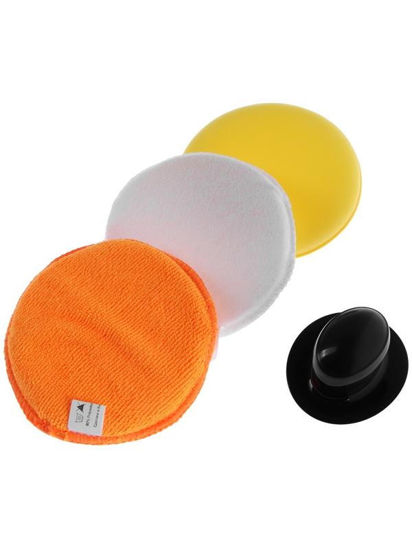 Аппликаторы из микрофибры для нанесения составов, с ручкой, 12,5x12,5 см, набор 3 шт