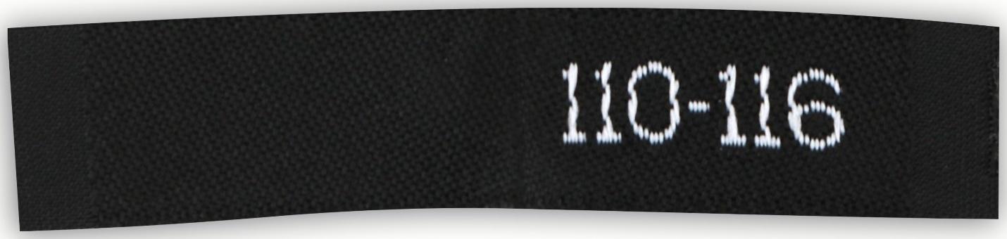 Нашивка текстильная «110-116», 5 х 1.1 см, цвет чёрный
