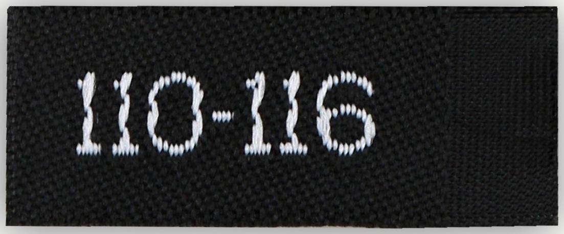 Нашивка текстильная «110-116», 5 х 1.1 см, цвет чёрный