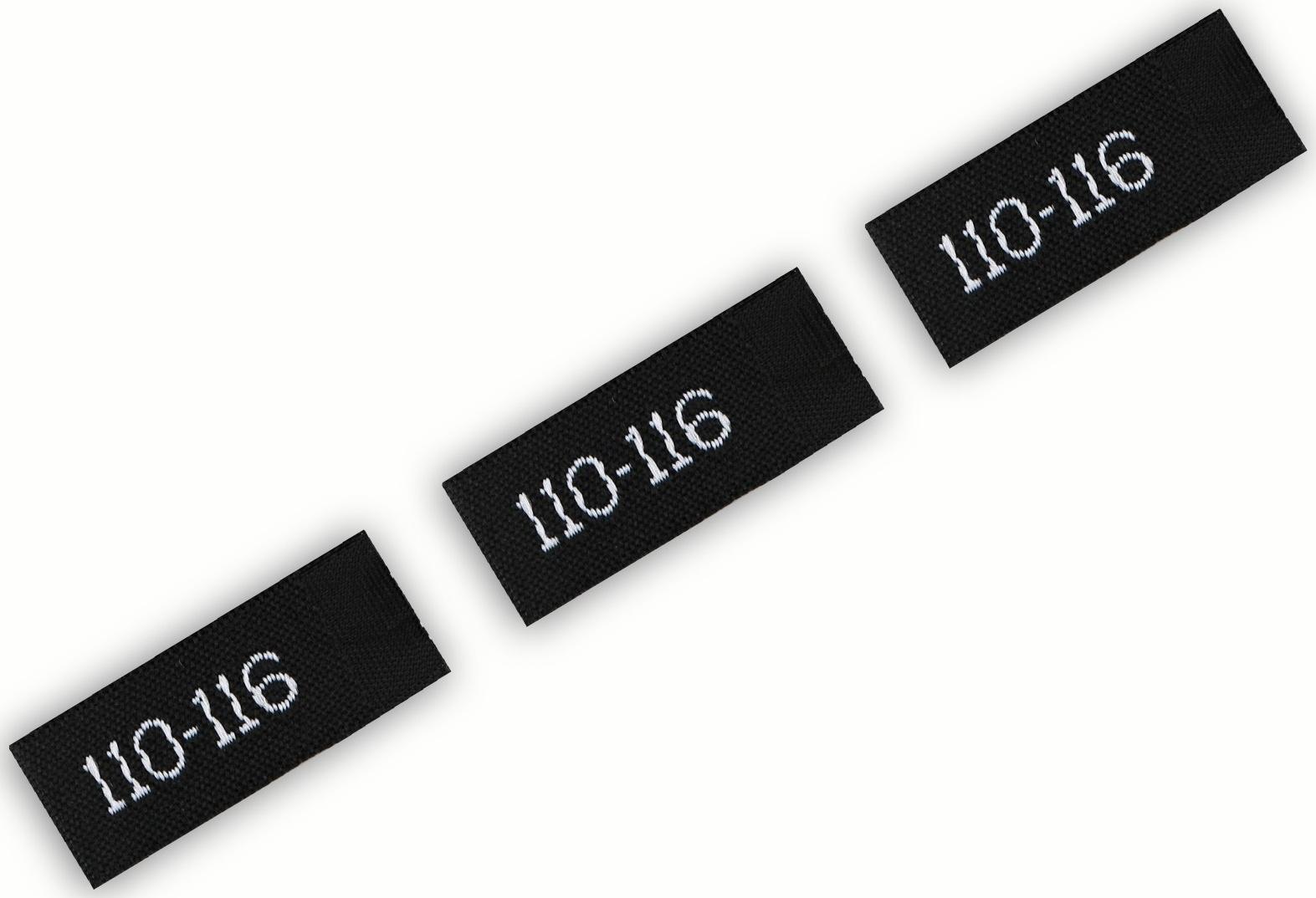 Нашивка текстильная «110-116», 5 х 1.1 см, цвет чёрный
