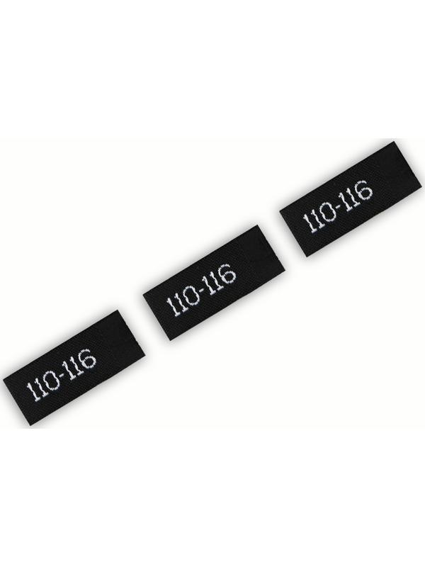 Нашивка текстильная «110-116», 5 х 1.1 см, цвет чёрный