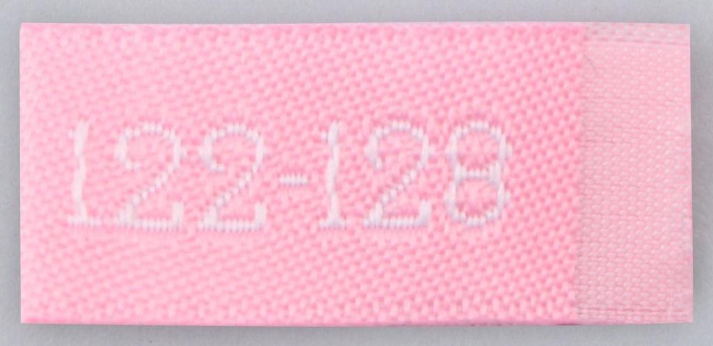 Нашивка текстильная «122-128», 5 х 1.1 см, цвет розовый