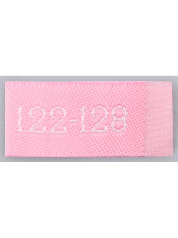 Нашивка текстильная «122-128», 5 х 1.1 см, цвет розовый