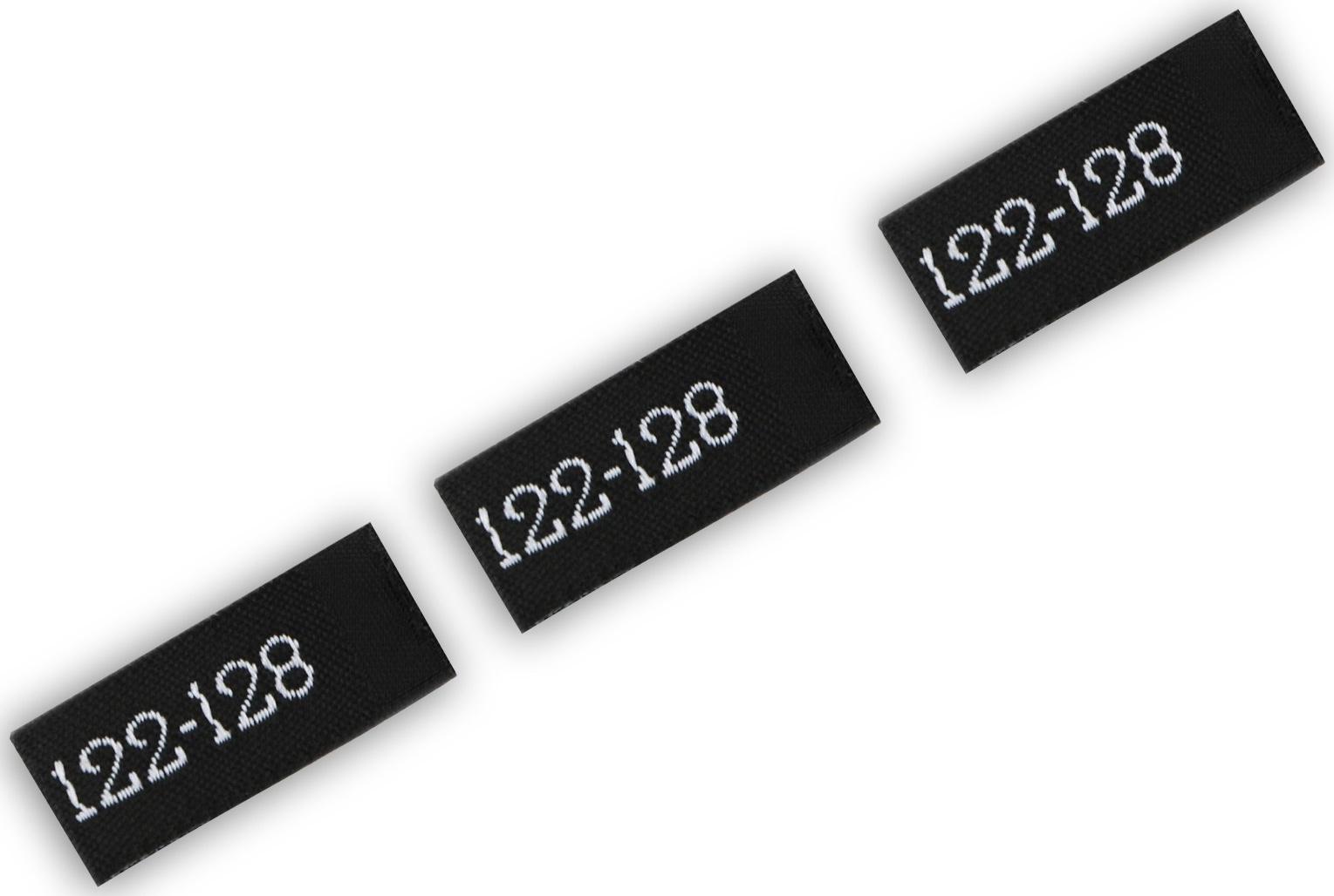 Нашивка текстильная «122-128», 5 х 1.1 см, цвет чёрный