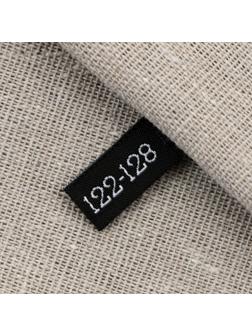 Нашивка текстильная «122-128», 5 х 1.1 см, цвет чёрный
