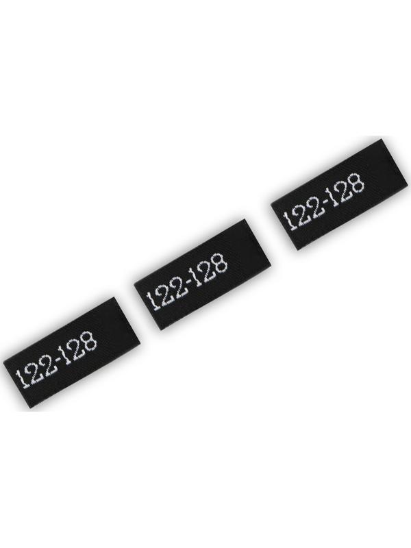 Нашивка текстильная «122-128», 5 х 1.1 см, цвет чёрный