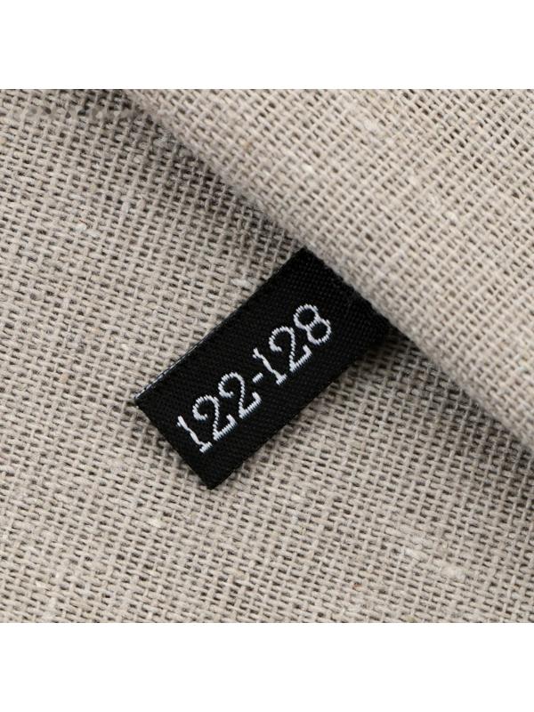 Нашивка текстильная «122-128», 5 х 1.1 см, цвет чёрный