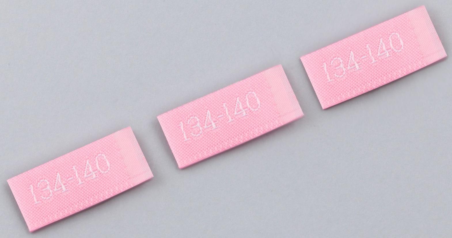 Нашивка текстильная «134-140», 5 х 1.1 см, цвет розовый