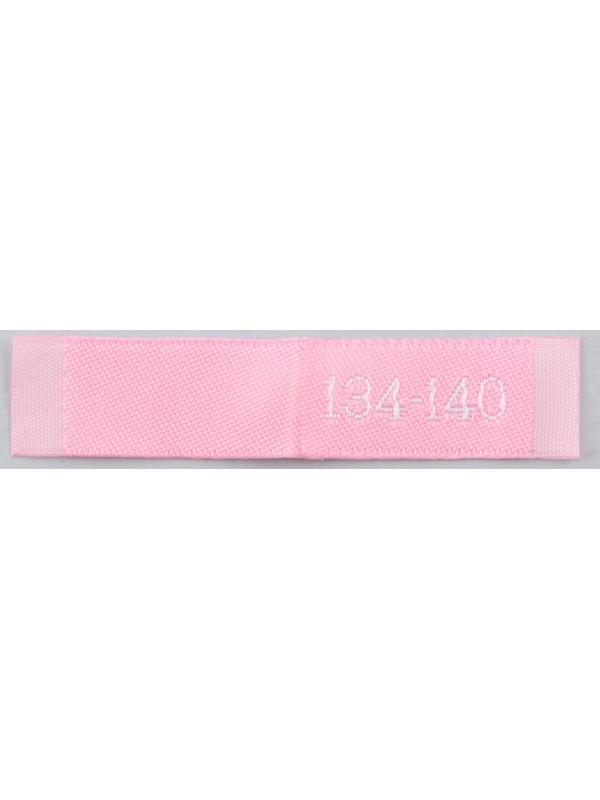 Нашивка текстильная «134-140», 5 х 1.1 см, цвет розовый