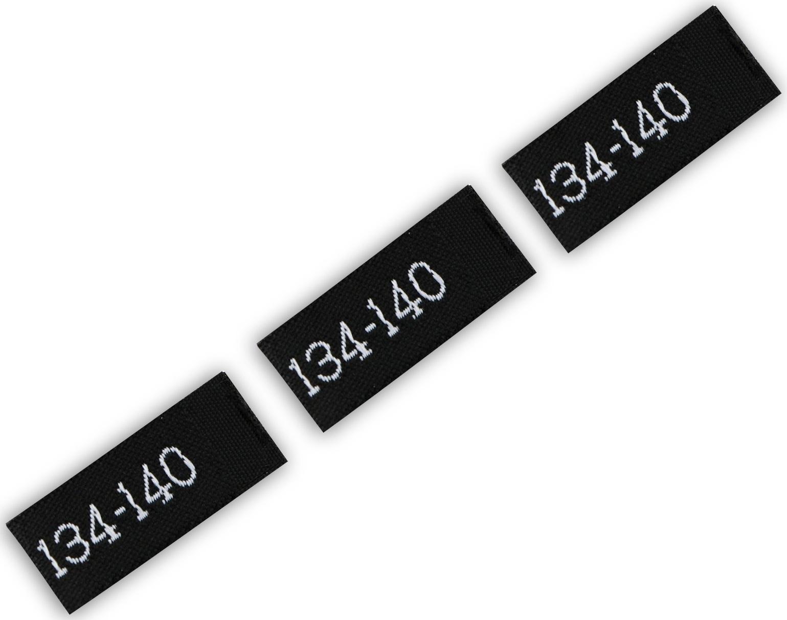 Нашивка текстильная «134-140», 5 х 1.1 см, цвет чёрный