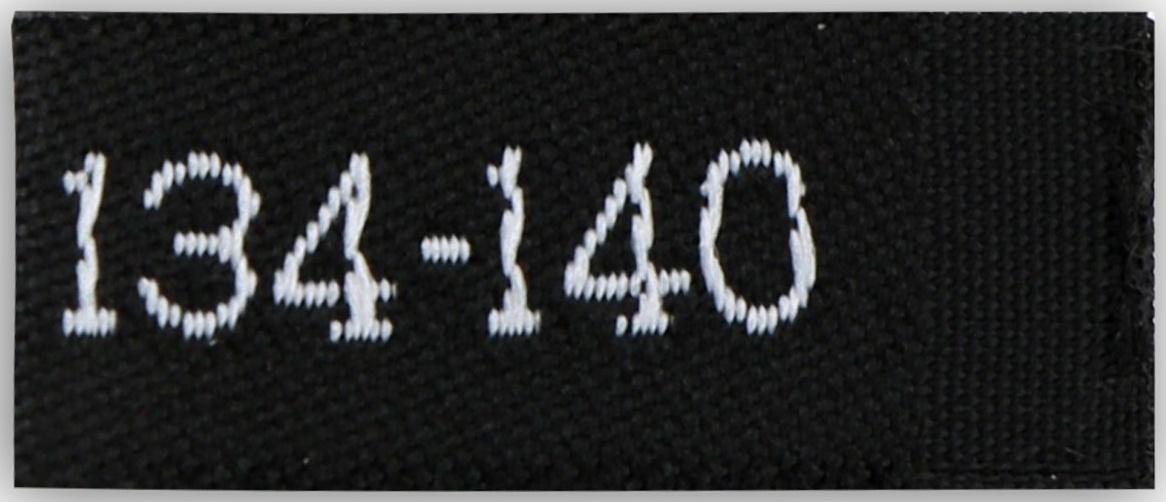 Нашивка текстильная «134-140», 5 х 1.1 см, цвет чёрный