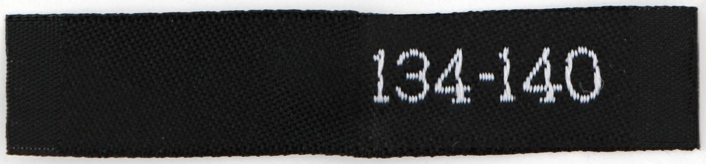 Нашивка текстильная «134-140», 5 х 1.1 см, цвет чёрный