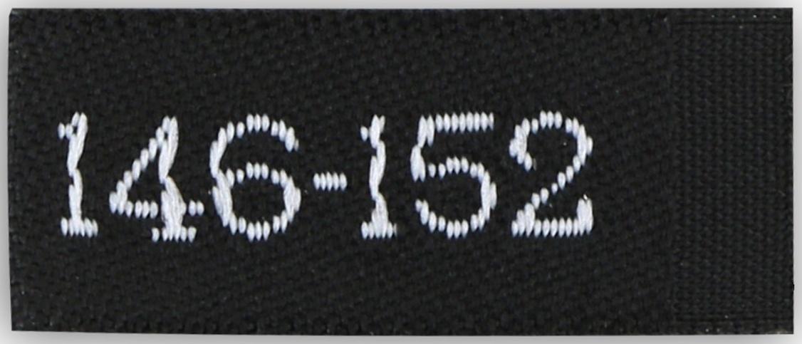 Нашивка текстильная «146-152», 5 х 1.1 см, цвет чёрный